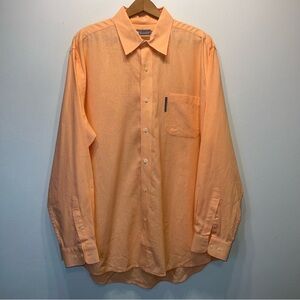 Southern Marsh Sherbet Linen Long Sleeve Button Down Collar Shirt Sz L